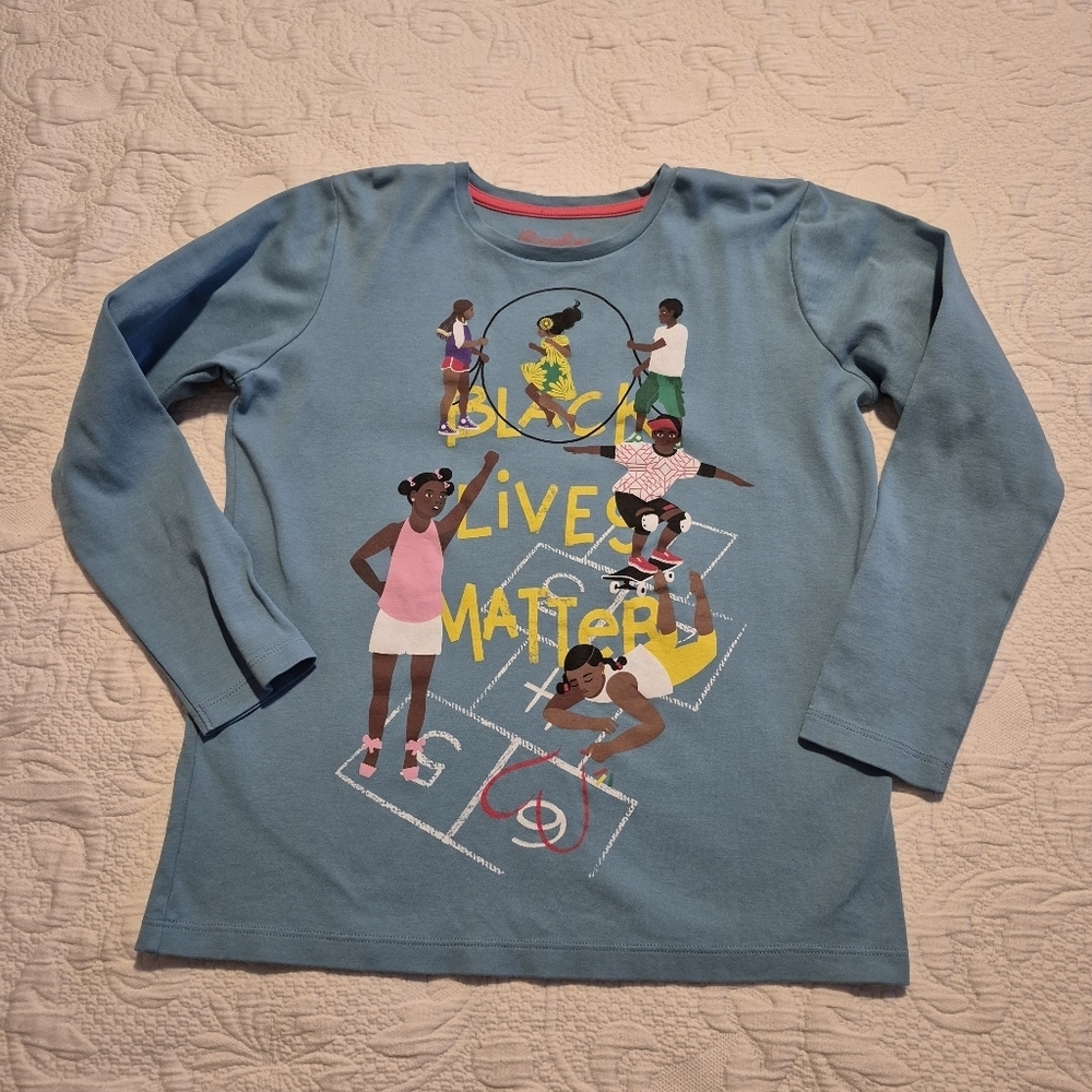 Piccolina girls size 12 Black Lives Matter long sleeve shirt VGUC
